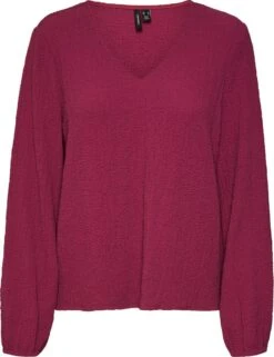 VERO MODA VMLEI L/S V-NECK TOP WVN BTQ Dames Top - Maat M