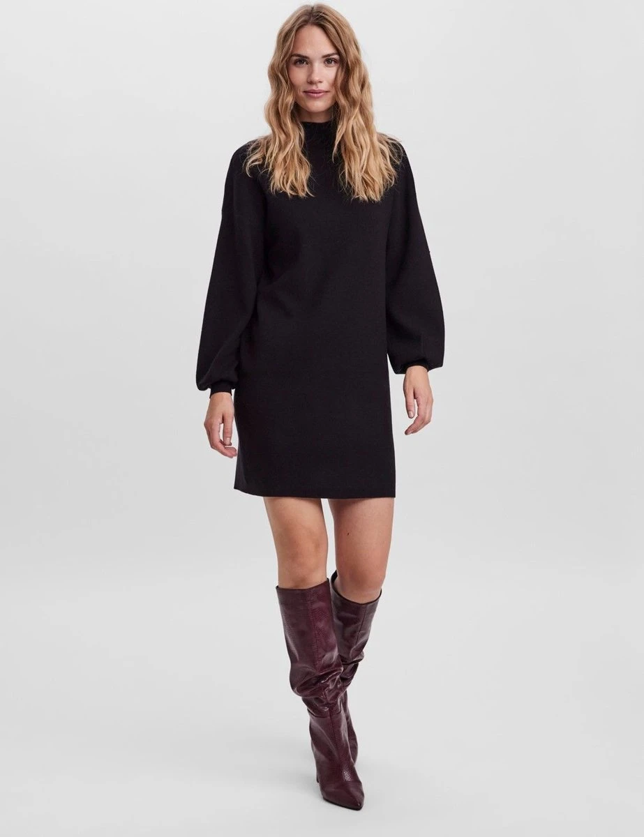 VERO MODA VMNANCY LS FUNNELNECK DRESS GA BOO Dames Jurk - Maat S 2 VERO MODA VMNANCY LS FUNNELNECK DRESS GA BOO Dames Jurk - Maat S - Afbeelding 2