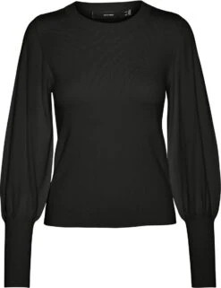 Vero Moda Trui Vmhollykarispuff Ls O-neck Pullov G 10277805 Black Dames Maat - S