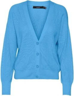 Vero Moda Vest Vmnewlexsun Ls Short V-neck Car Ga 10281878 Little Boy Blue Dames Maat - S