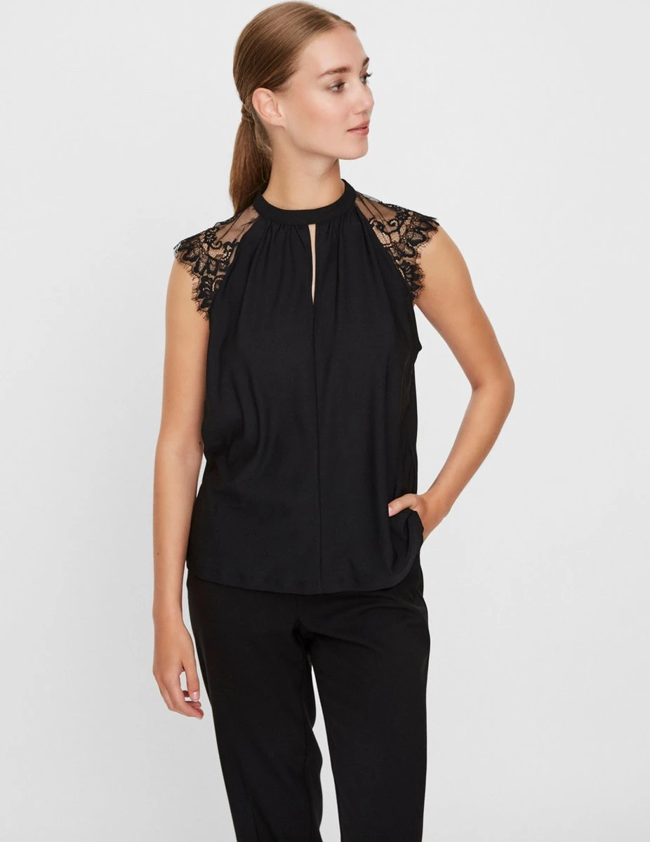 VERO MODA VMMILLA SL LACE TEE GA NOOS Dames Top - Maat M 2 VERO MODA VMMILLA SL LACE TEE GA NOOS Dames Top - Maat M - Afbeelding 2