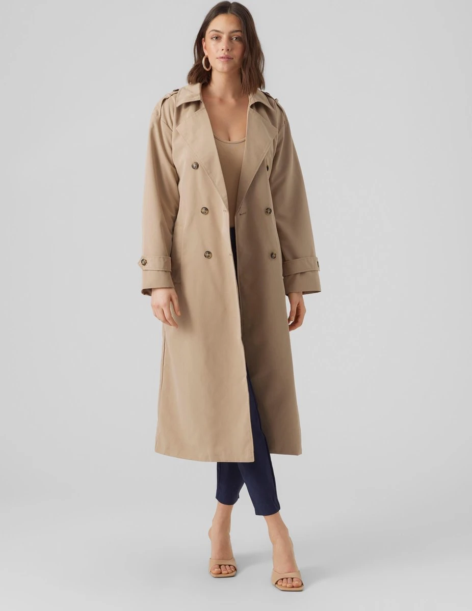 Vero Moda Jas Vmchloe Long Trenchcoat Boos 10278917 Silver Mink Dames Maat - L 7 Vero Moda Jas Vmchloe Long Trenchcoat Boos 10278917 Silver Mink Dames Maat - L - Afbeelding 7