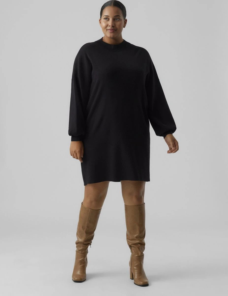 VERO MODA CURVE VMNANCY LS FUNNELNECK DRESS GA BOO CURVE Dames Jurk - Maat L/50 2 VERO MODA CURVE VMNANCY LS FUNNELNECK DRESS GA BOO CURVE Dames Jurk - Maat L/50 - Afbeelding 2