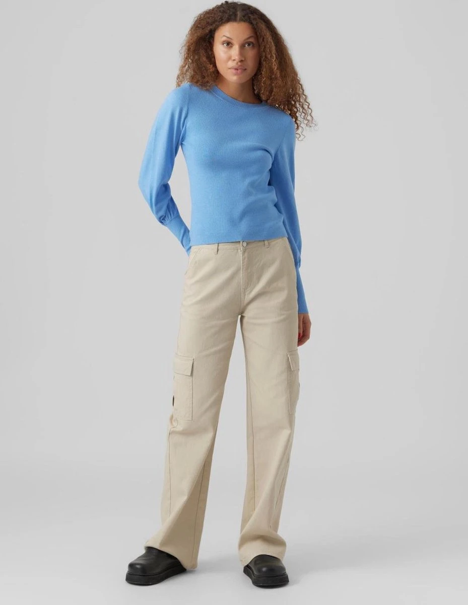 VERO MODA VMHOLLYKARISPUFF LS O-NECK PULLOV GA BOO Dames Trui - Maat M 2 VERO MODA VMHOLLYKARISPUFF LS O-NECK PULLOV GA BOO Dames Trui - Maat M - Afbeelding 2