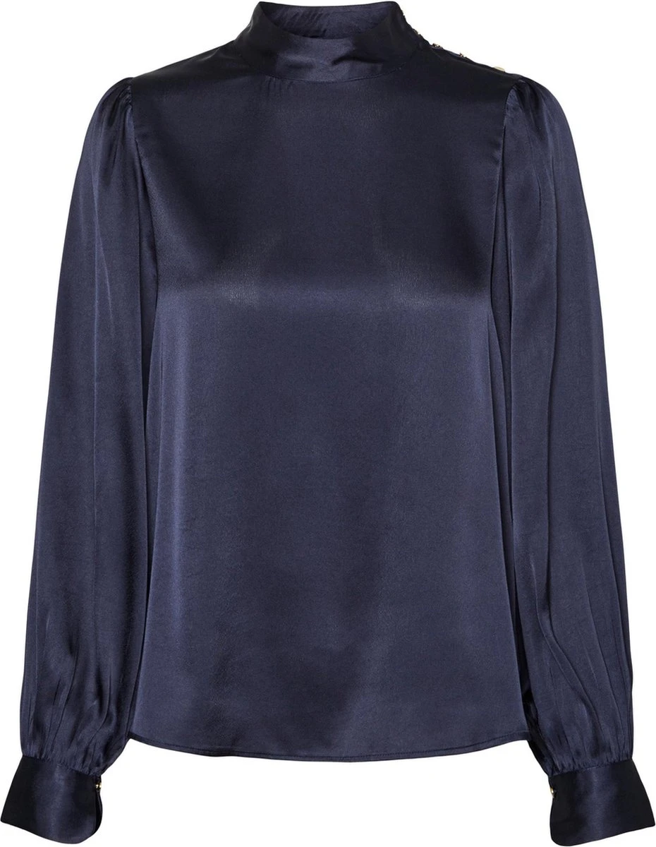 Vero Moda Blouse Vmlola Ls Button Top Wvn 10280672 Navy Blazer Dames Maat - M 1 Vero Moda Blouse Vmlola Ls Button Top Wvn 10280672 Navy Blazer Dames Maat - M