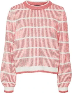 Vero Moda VMCALA LS O-NECK PULLOVER GA BOO Dames Trui Georgia Peach - Maat XL
