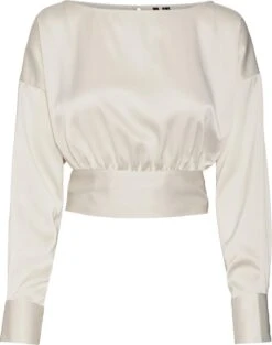 Vero Moda VMKARINA LS TIE TOP Dames Top Pumice Stone Maat - XL