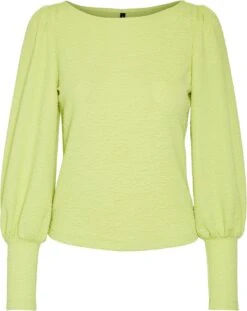 Vero Moda VMVIBE L/S PUFF SLEEVE TOP FD22 Dames Trui Sharp Green - Maat L