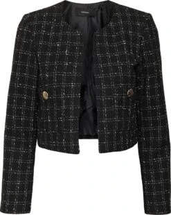 Vero Moda VMLIVSIV LS CROPPED BLAZER Dames Blazer Black - Maat 38
