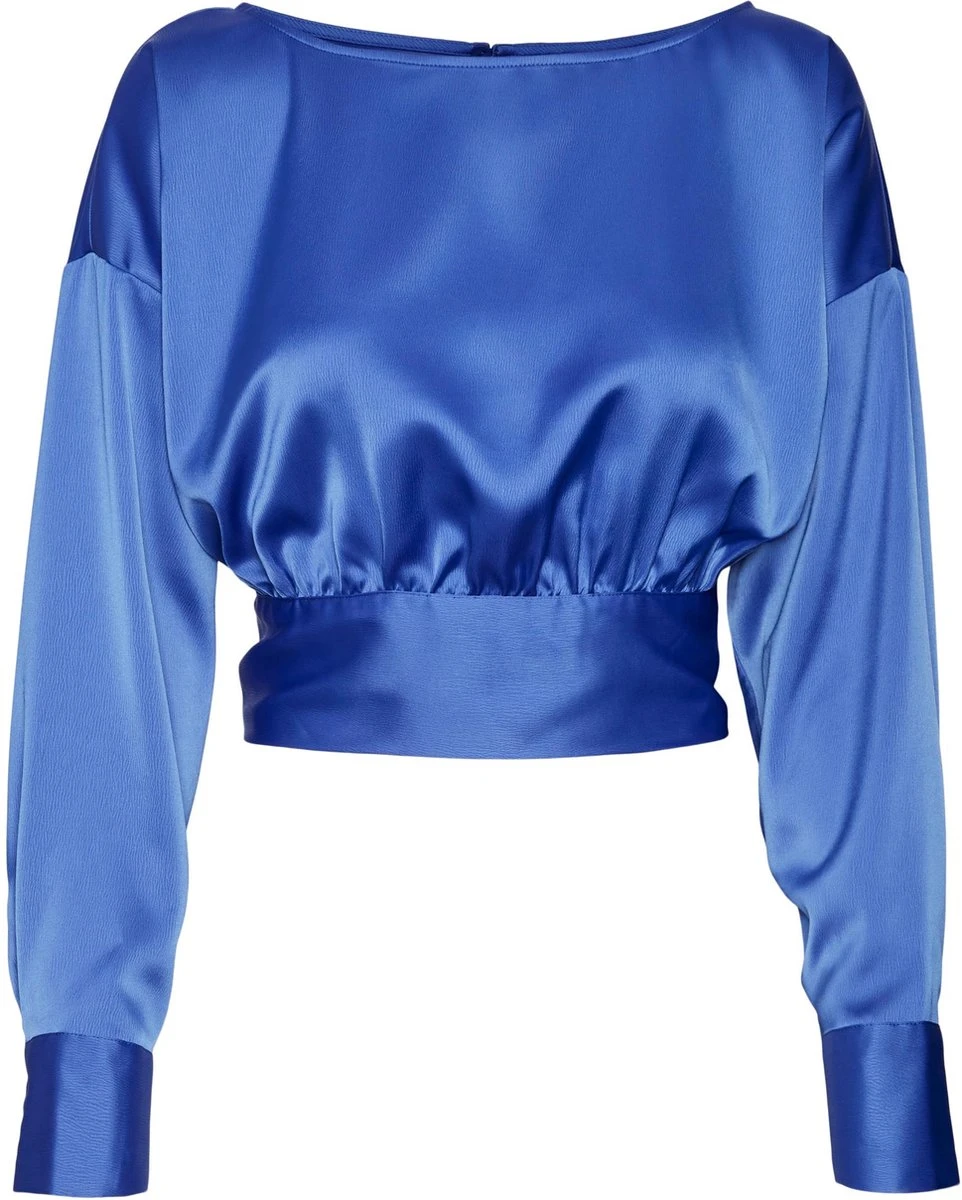 Vero Moda VMKARINA LS TIE TOP Dames Top DAZZLING BLUE Maat - XL 1 Vero Moda VMKARINA LS TIE TOP Dames Top DAZZLING BLUE Maat - XL