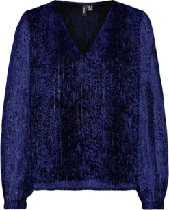 VERO MODA VMNALA L/S V-NECK TOP WVN BTQ Dames Top - Maat S