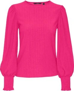 Vero Moda VMMOLLY LS O-NECK TOP JRS Dames Top Pink Yarrow - Maat XXL