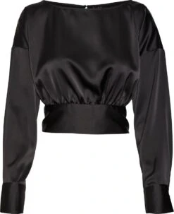 Vero Moda VMKARINA LS TIE TOP Dames Top Black Maat - XS