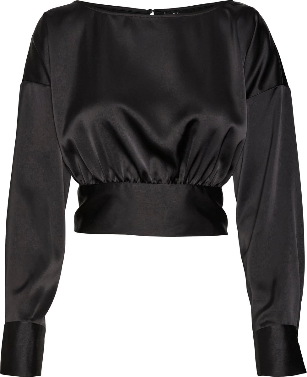 Vero Moda VMKARINA LS TIE TOP Dames Top Black Maat - XS 1 Vero Moda VMKARINA LS TIE TOP Dames Top Black Maat - XS