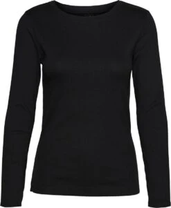Vero Moda T-shirt Vmlavender Ls Top Jrs Noos 10268932 Black Dames Maat - M