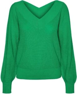Vero Moda Trui Vmnewlexsun Ls Double V-nck Blou Ga 10287223 Bright Green Dames Maat - XS