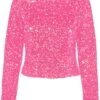 Vero Moda VMFAME L/S O-NECK CROP TOP CP Dames Top Hot Pink - Maat S