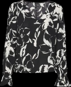 VERO MODA VMPOLLIANA INGE LS V-NECK TOP WVN GA CUR Dames Top - Maat 52