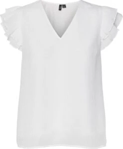 Vero Moda Blouse Vmhailey Capsleeve Top Wvn Ce 10287724 Snow White Dames Maat - L
